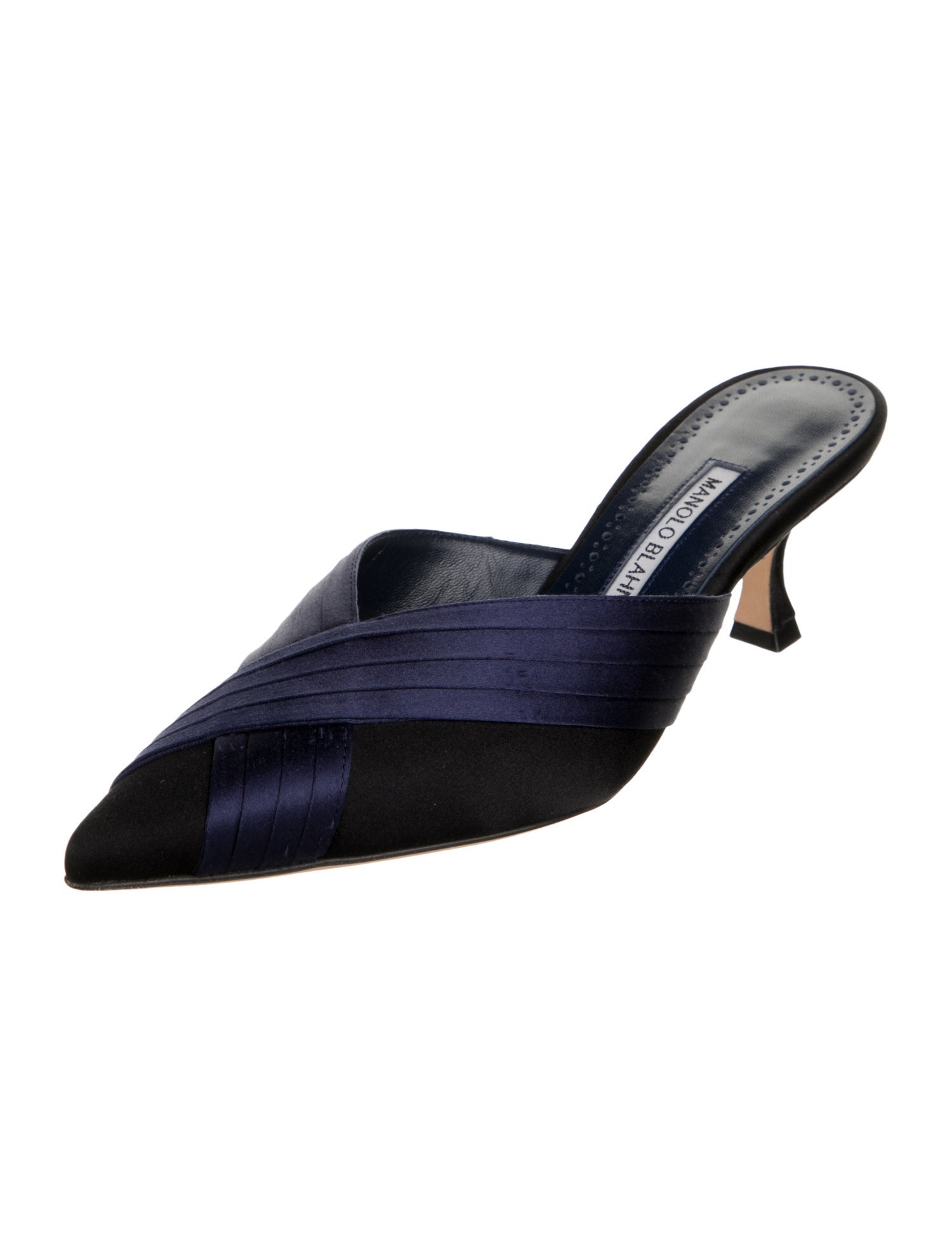 Manolo Blahnik Satin Bow Accents Mules