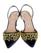 Manolo Blahnik Satin Crystal Embellishments Slingback Pumps