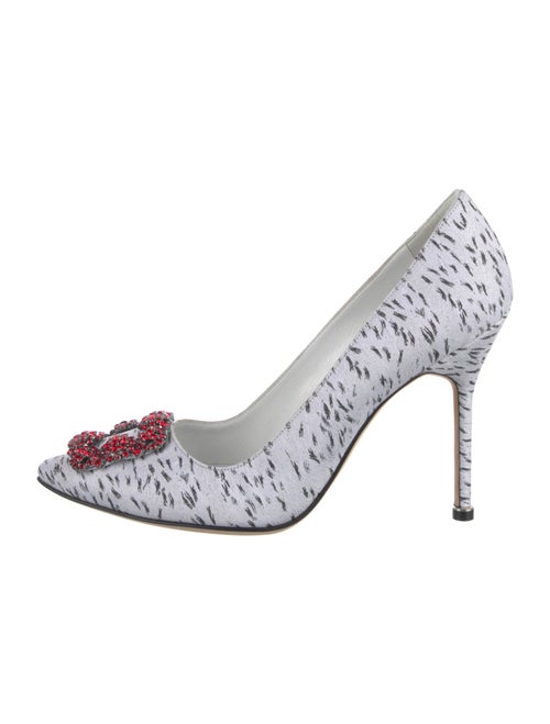 Manolo Blahnik Printed Crystal Embellishments Pumps