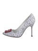 Manolo Blahnik Printed Crystal Embellishments Pumps