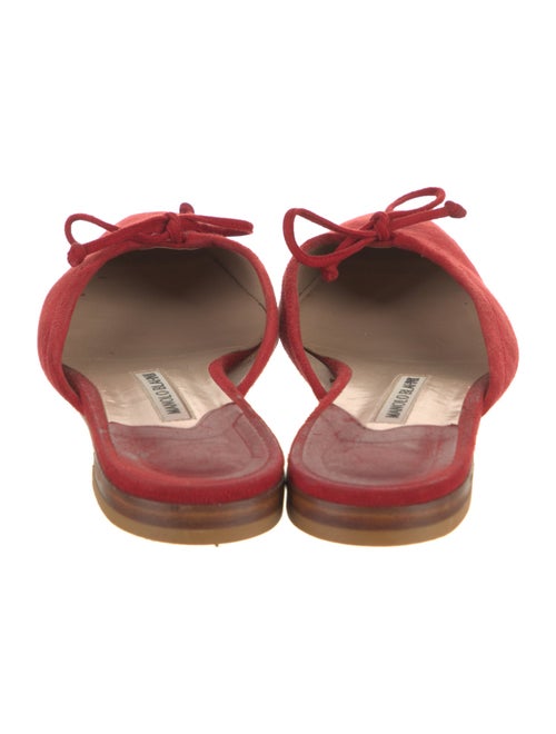 Manolo Blahnik Suede Bow Accents Mules