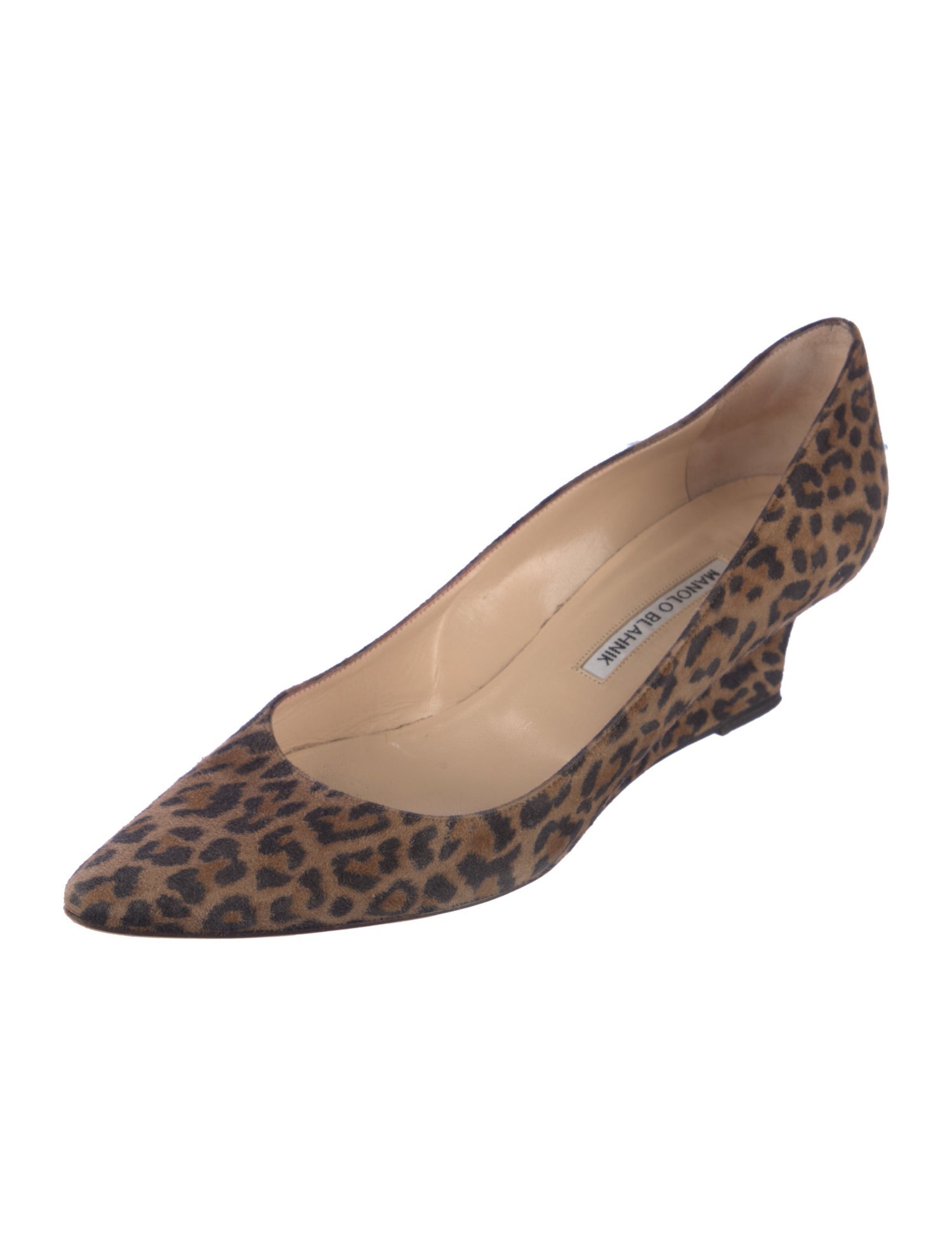 Manolo Blahnik Suede Animal Print Pumps