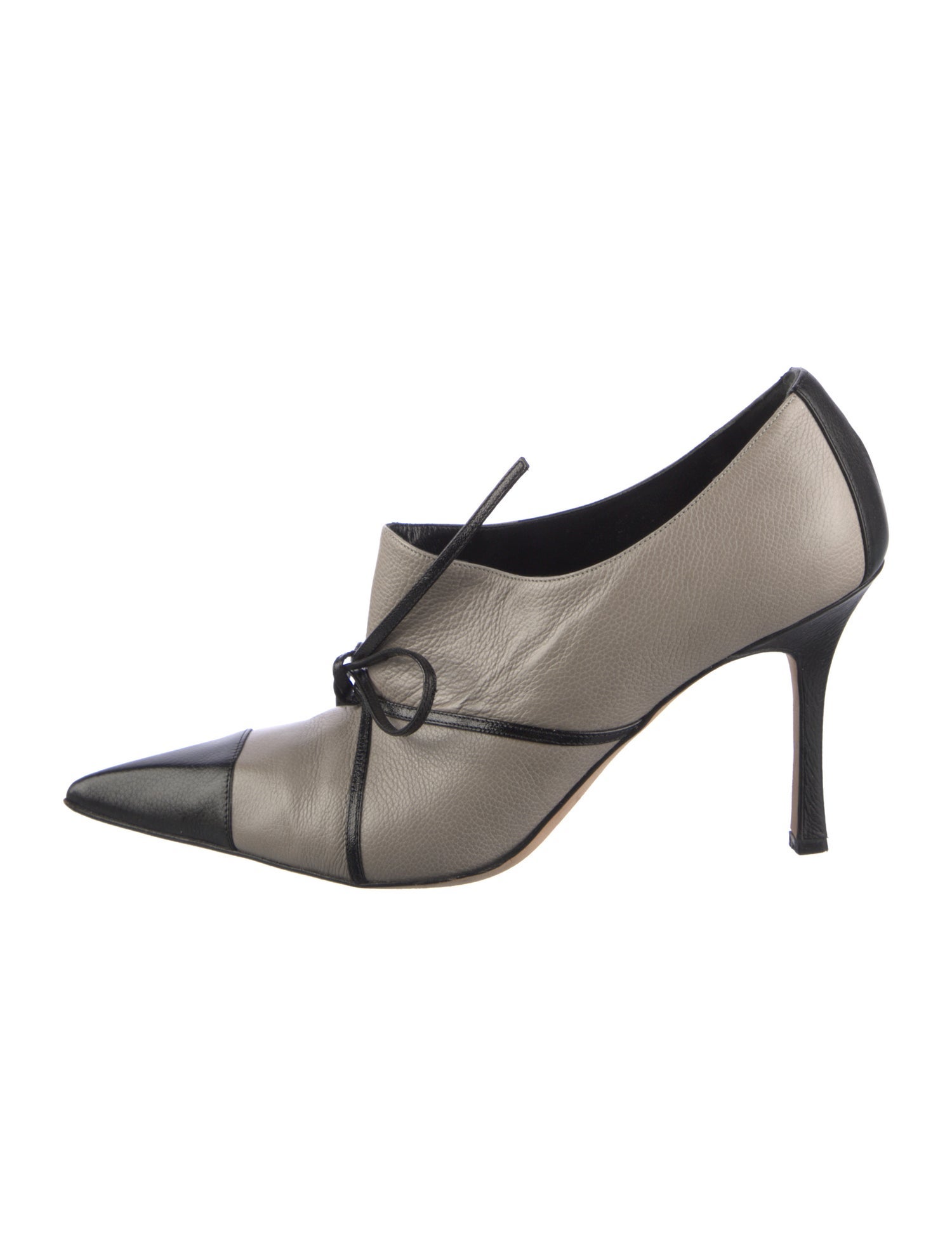 Manolo Blahnik Leather Colorblock Pattern Pumps