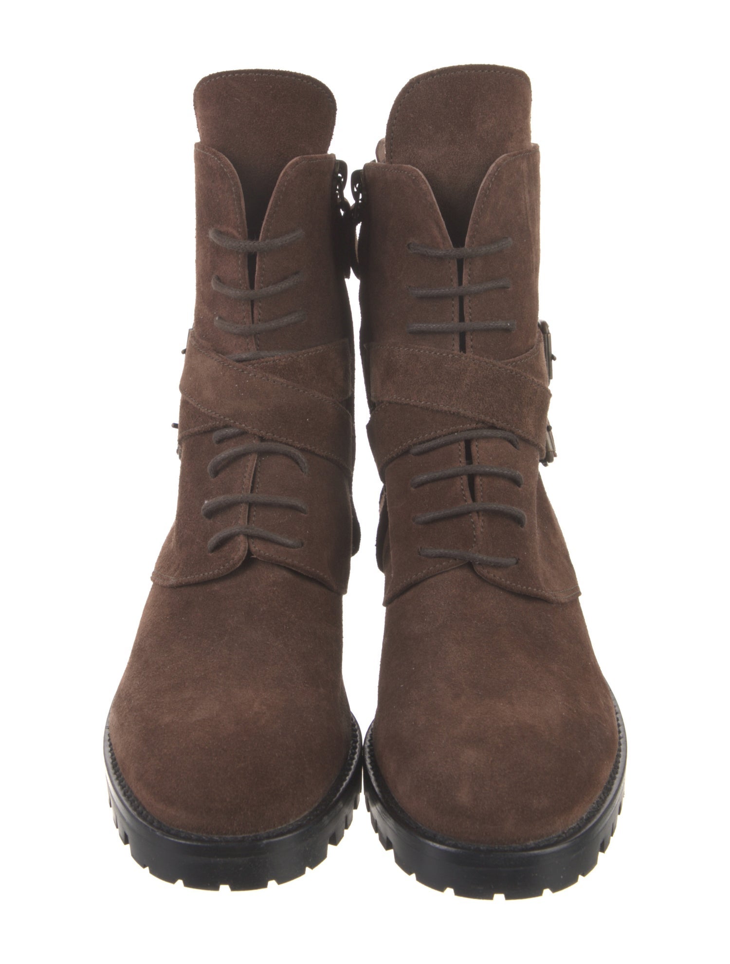 Manolo Blahnik Suede Combat Boots