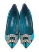 Manolo Blahnik Satin Crystal Embellishments Pumps