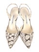 Manolo Blahnik Embossed Leather Animal Print Slingback Pumps