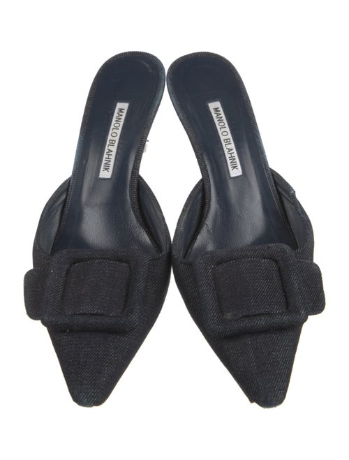 Manolo Blahnik Denim Mules