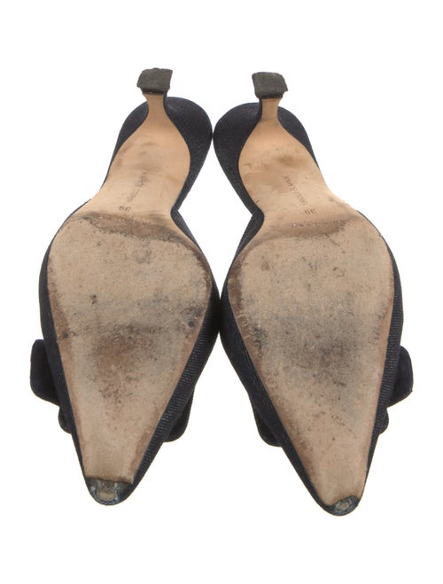 Manolo Blahnik Denim Mules