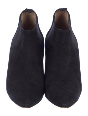 Manolo Blahnik Suede Leather Trim Embellishment Boots