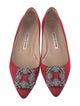 Manolo Blahnik Satin Crystal Embellishments Flats