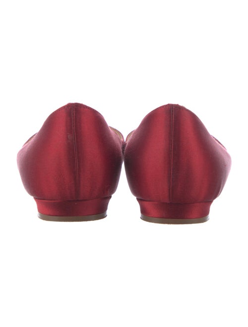 Manolo Blahnik Satin Crystal Embellishments Flats