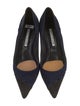 Manolo Blahnik Suede Cutout Accent Pumps