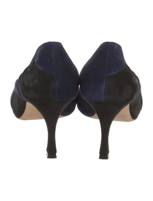 Manolo Blahnik Suede Cutout Accent Pumps