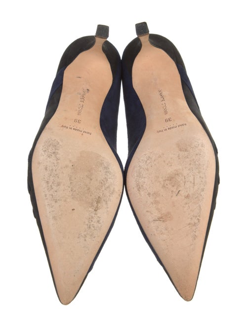 Manolo Blahnik Suede Cutout Accent Pumps