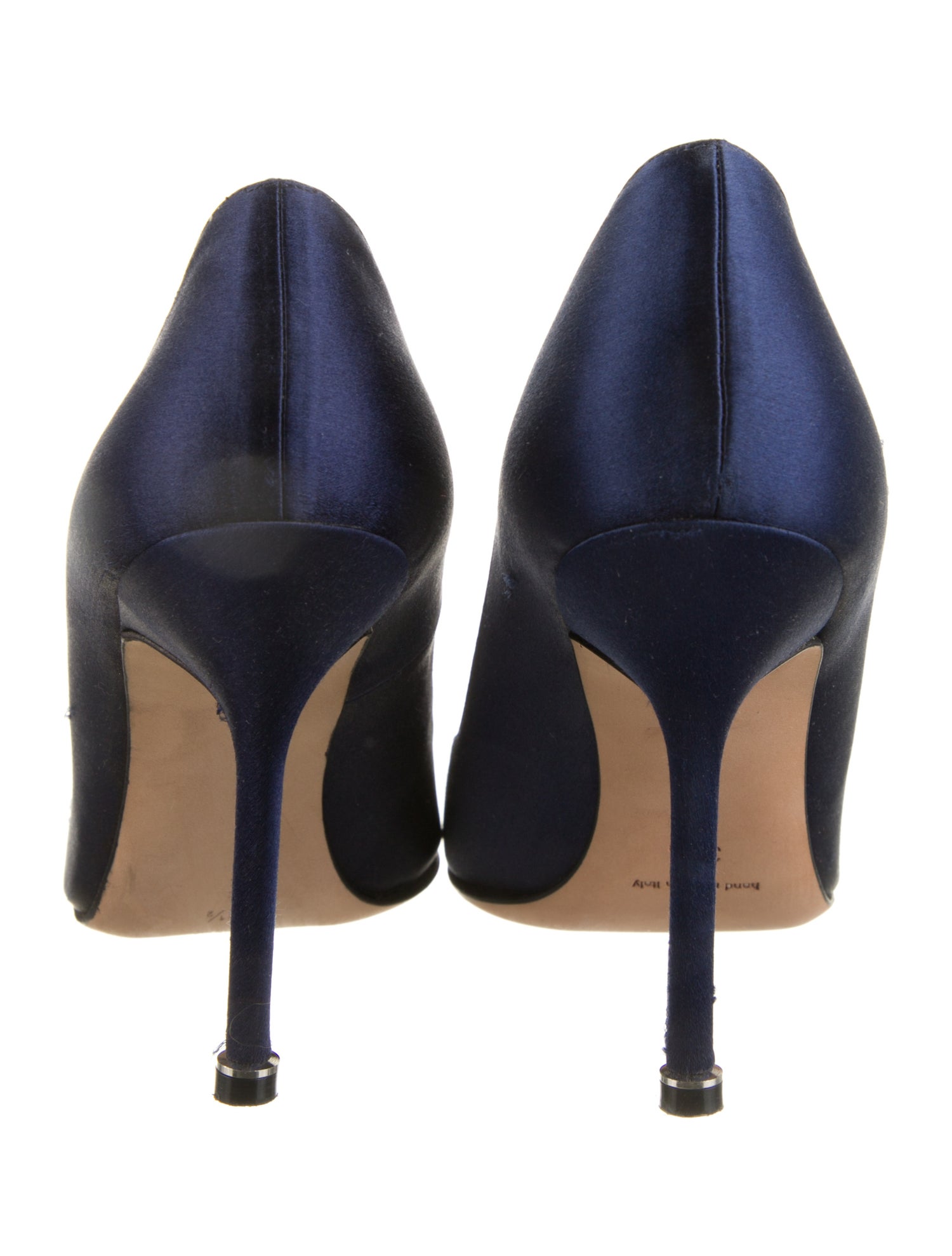 Manolo Blahnik Satin Crystal Embellishments Pumps