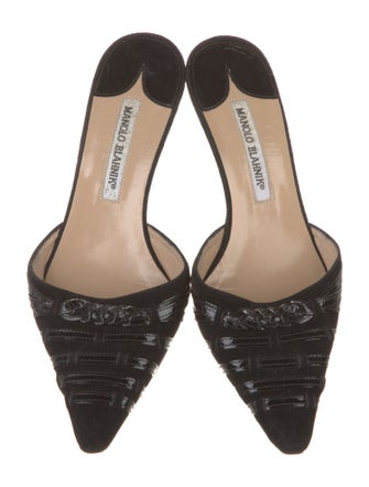 Manolo Blahnik Suede Mules