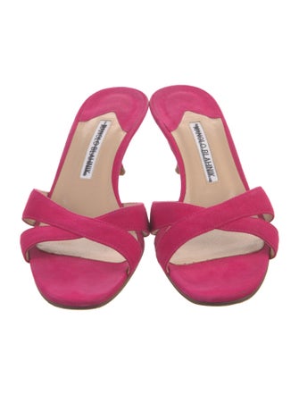 Manolo Blahnik Suede Slides