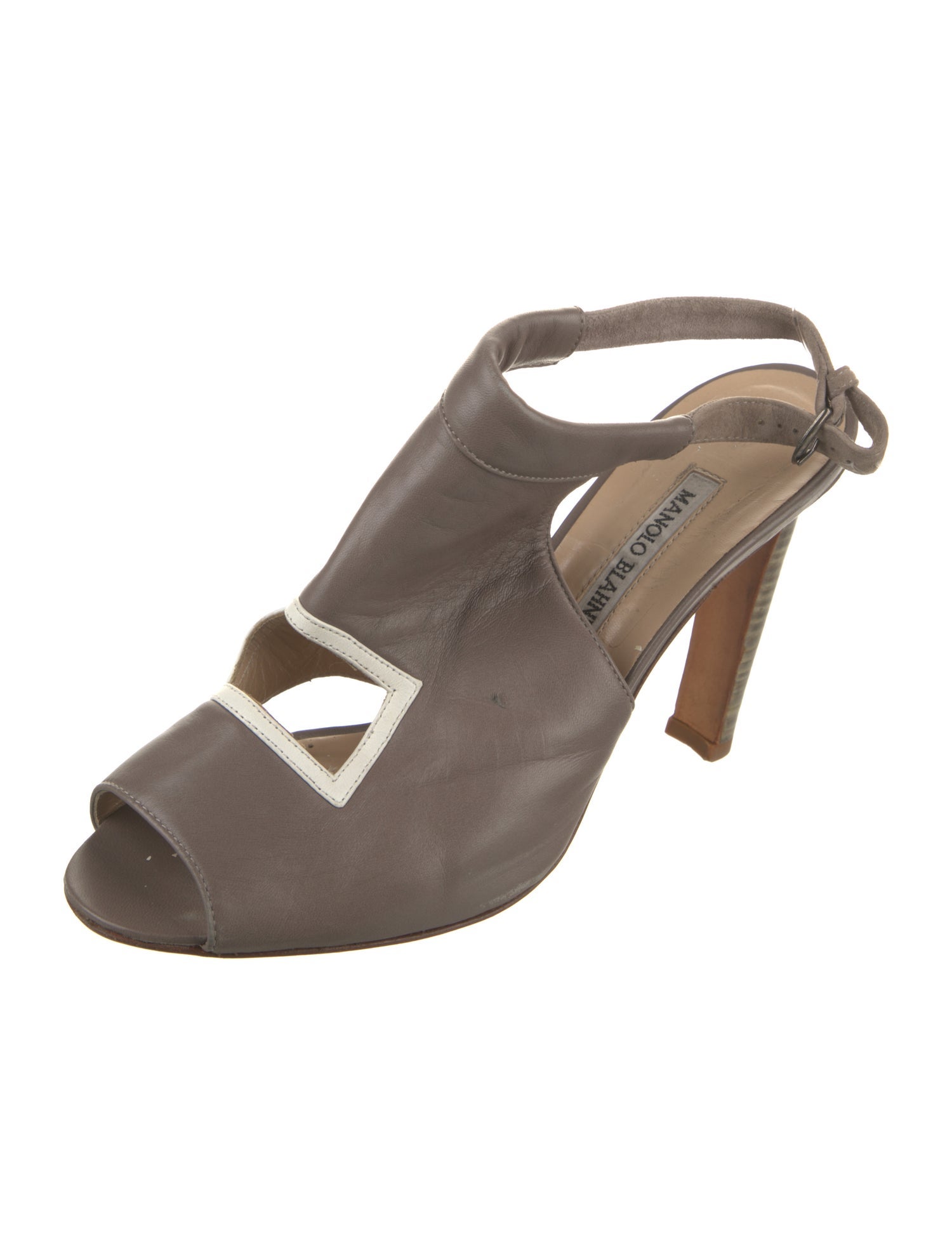 Manolo Blahnik Leather Slingback Pumps