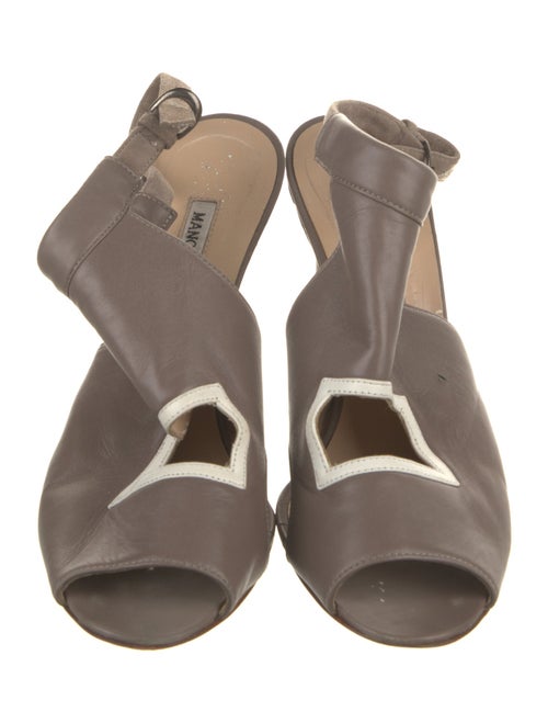 Manolo Blahnik Leather Slingback Pumps