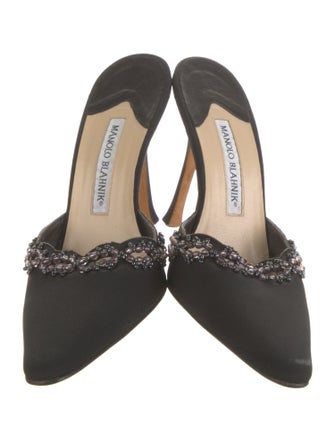 Manolo Blahnik Beaded Accents Mules