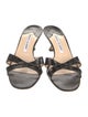 Manolo Blahnik Embossed Leather Slides