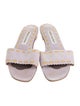 Manolo Blahnik Leather Striped Slides