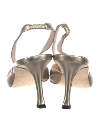 Manolo Blahnik Leather Slingback Pumps