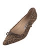 Manolo Blahnik Suede Animal Print Pumps