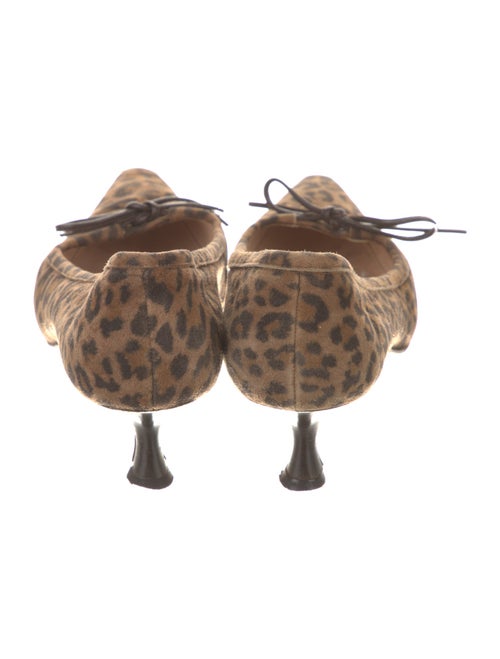 Manolo Blahnik Suede Animal Print Pumps
