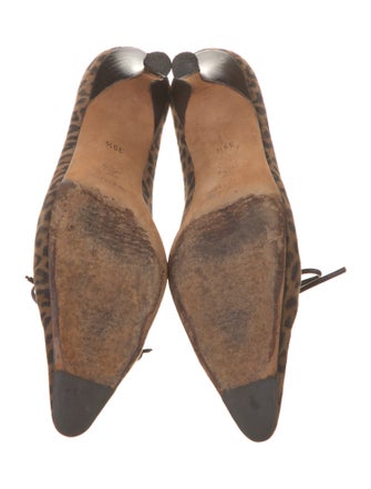 Manolo Blahnik Suede Animal Print Pumps