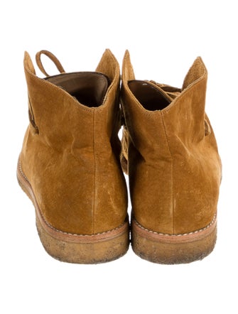 Manolo Blahnik Suede Lace-Up Boots