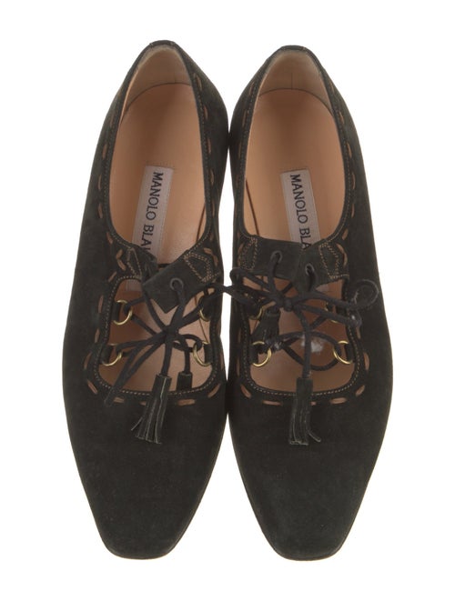 Manolo Blahnik Suede Bow Accents Oxfords