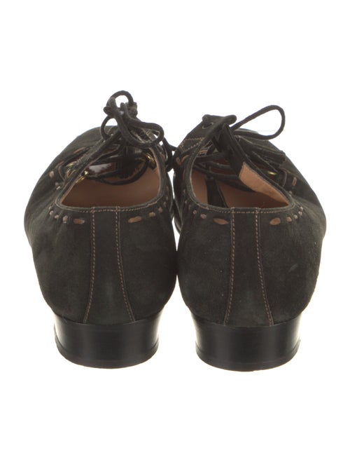 Manolo Blahnik Suede Bow Accents Oxfords