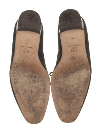 Manolo Blahnik Suede Bow Accents Oxfords