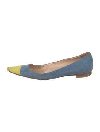 Manolo Blahnik Suede Colorblock Pattern Flats