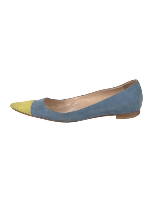 Manolo Blahnik Suede Colorblock Pattern Flats