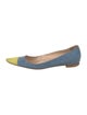 Manolo Blahnik Suede Colorblock Pattern Flats