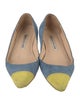 Manolo Blahnik Suede Colorblock Pattern Flats