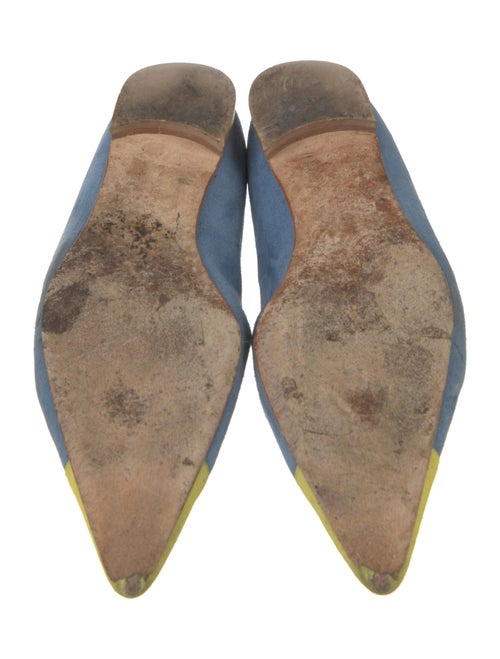 Manolo Blahnik Suede Colorblock Pattern Flats