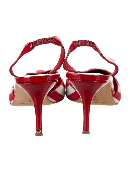 Manolo Blahnik Canvas Animal Print Slingback Pumps