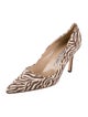 Manolo Blahnik Suede Printed D'Orsay Pumps