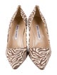 Manolo Blahnik Suede Printed D'Orsay Pumps