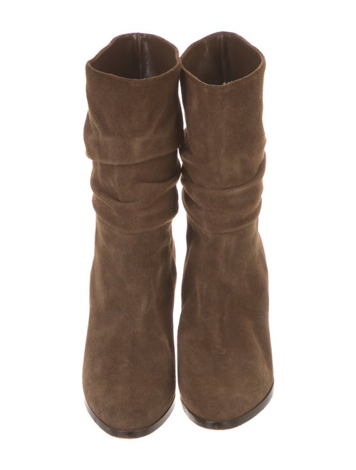 Manolo Blahnik Suede Pleated Accents Boots