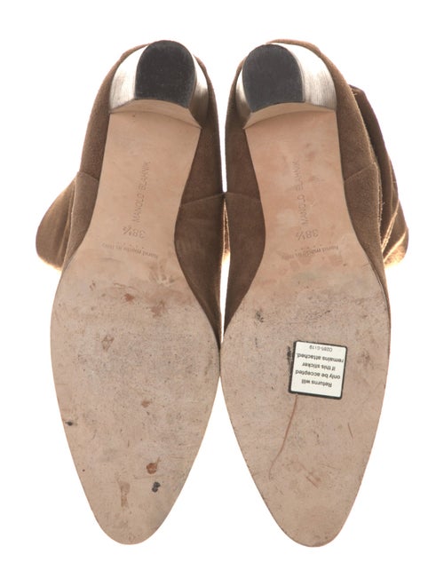 Manolo Blahnik Suede Pleated Accents Boots