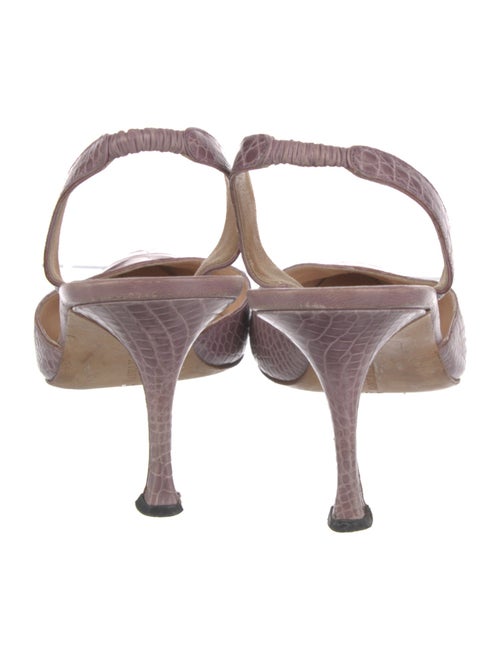 Manolo Blahnik Leather Animal Print Slingback Pumps