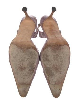 Manolo Blahnik Leather Animal Print Slingback Pumps