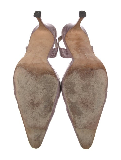 Manolo Blahnik Leather Animal Print Slingback Pumps