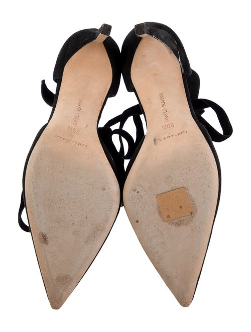 Manolo Blahnik Suede T-Strap Pumps