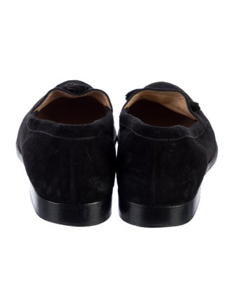 Manolo Blahnik Suede Tassel Accents Loafers