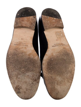 Manolo Blahnik Suede Tassel Accents Loafers